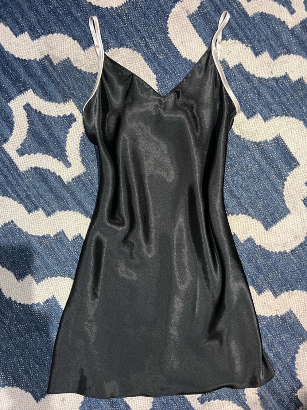 Vintage Jones New York Black Satin Slip Dress